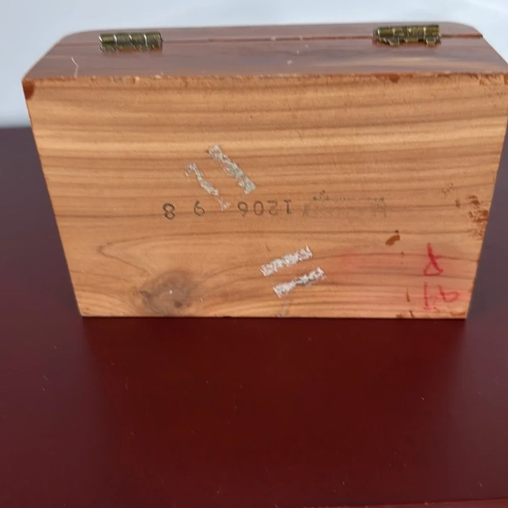 Vintage Cedar Wood Trinket Box 